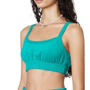 NWT Terry Cloth Bralette Top Green NIA the Brand